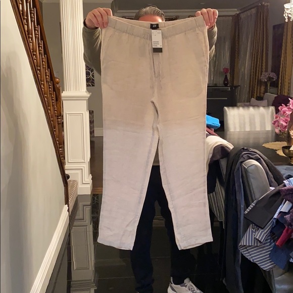 men's relaxed fit linen pants